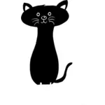 Musta kissa siluetti vektori clipart