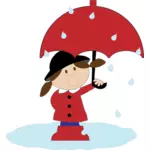 Chica bajo la lluvia