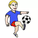 Niño jugando futbol vector de la imagen
