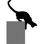 Vektorový obrázek silueta kočky dolů