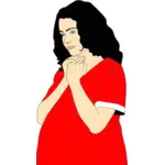 Mulher grávida rezando