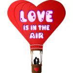 Ilustracja wektorowa Walentynki balonu z logotypem miłość jest w powietrzu
