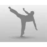Dibujo de hombre de karate con la pierna vectorial