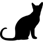 Istuva kissa siluetti vektori clipart