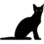 Kedi parlayan gözlerle siluet vektör çizim