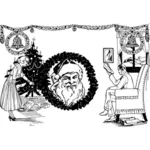 Santa apporte Noël cadeaux vector image