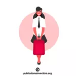 Kvinnelig student med rosa veske