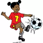 فتاة تلعب كرة القدم ناقلات صورة
