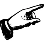 Vector clip art of photocopied hand pointing out