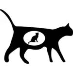 Silueta vektorový obrázek březí kočky