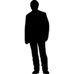 Personne de sexe masculin permanent silhouette vecteur une image clipart