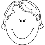 Jeune garçon dessin animé visage vector clip art